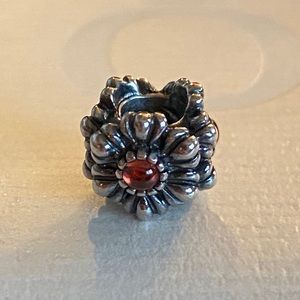 Pandora Garnet Birthday Bloom Charm (Retired)